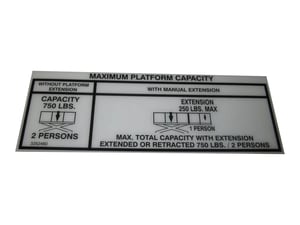 NAMEPLATE, CAP 750#(DOM/CSA)