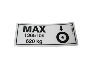 JLG® Scissor Tire load 1365lb (620KG) Decal