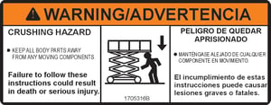 DECAL,WARNING CRUSHING