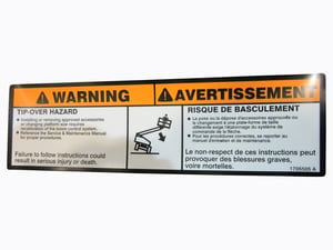 DECAL,TIP-OVER PLF (ENG/FRE)