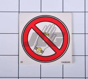 Do Not Wear Jewlery Label decal for various Skyjack Machines