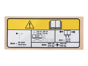 DECAL,CAPACITY (606 LB/275 KG)