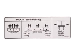 DECAL,CAP(1250LB-568KG)(DUAL)