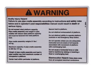 GN-DEAL, WARNING, PIPE CRADLE