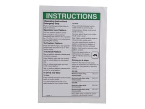 DECAL,OP INST, PCON, GS-30