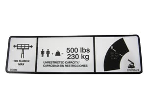 DECAL,500LB CAP. (ENG/SPA)