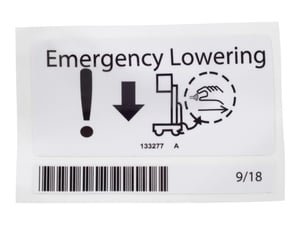 DECAL,EMERGENCY LOWERING