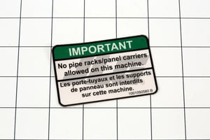 DECAL,NO PIPE RACKS ALLOWED