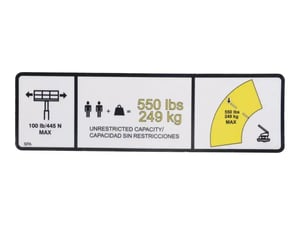 DECAL,550LBS MAX CAPACITY