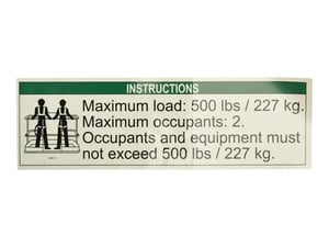 GN-NOTICE MAX LOAD 500LBS