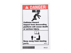 DECAL,DANGER, COLLISION HAZ.