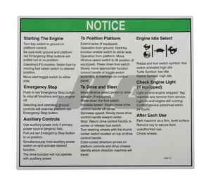 DECAL NOTICE OPER INST