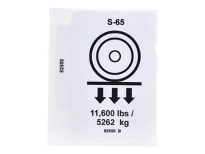 DECAL, LABEL WHEEL LOAD S65