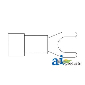 Spade Terminal, Insulated, Wire Size 16-14, Stud Size #10, 10 Pk