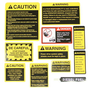 Decal Set, Universal Caution