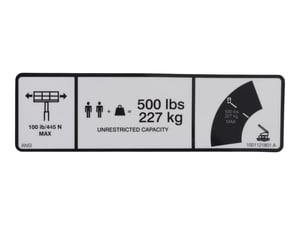 500LBS Max Capacity Decal