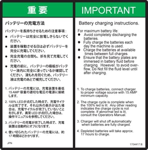 DECAL, BATT CHGR INSTR (JPN)