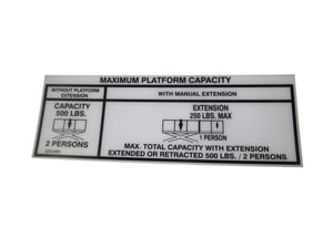NAMEPLATE, CAP 500#(DOM/CSA)