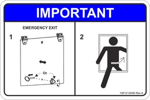 DECAL,EMERGENCY EXIT ANSI