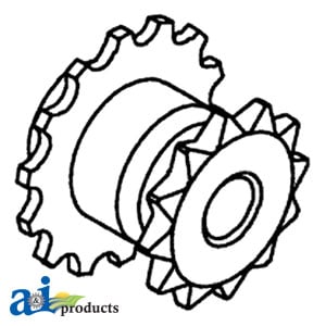 Sprocket w/ Threaded Bore, Fan Shaft