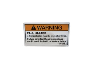 DECAL, WARNING FALL PROTECTION
