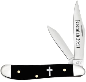 Religious Sayings Jeremiah 29:11 Embellished Smooth Black Synthetic Peanut