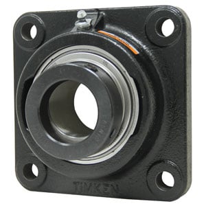 4 Bolt Flanged Bearing W/ Lock Collar, Re-Lubricatable
