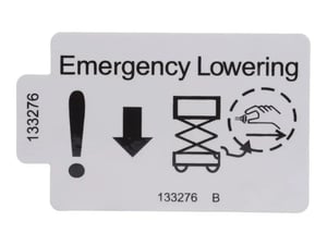 DECAL,EMERGENCY LOWERING