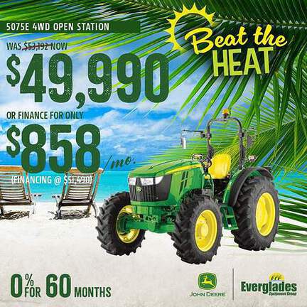 Image of John Deere 5075E 4WD Open Station