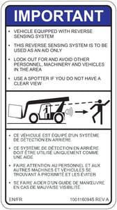 DECAL,REVERSE SENSOR SYSTEM