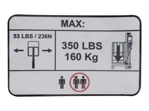 DECAL,350# CAPACITY