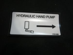 DECAL, HYD HAND PUMP