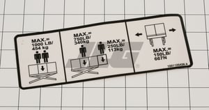 DECAL,CAPACITY 1000LBS/454KG