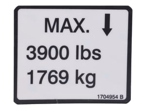 DECAL, MAX LOAD
