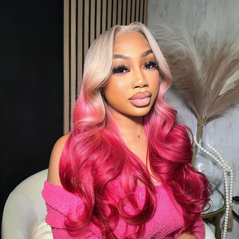 prime-613-ombre-rose-pink-wellige-leimlose-spitzenperucken Prime 613 Ombre Rosé Pink Wellige, leimlose Spitze Perücken