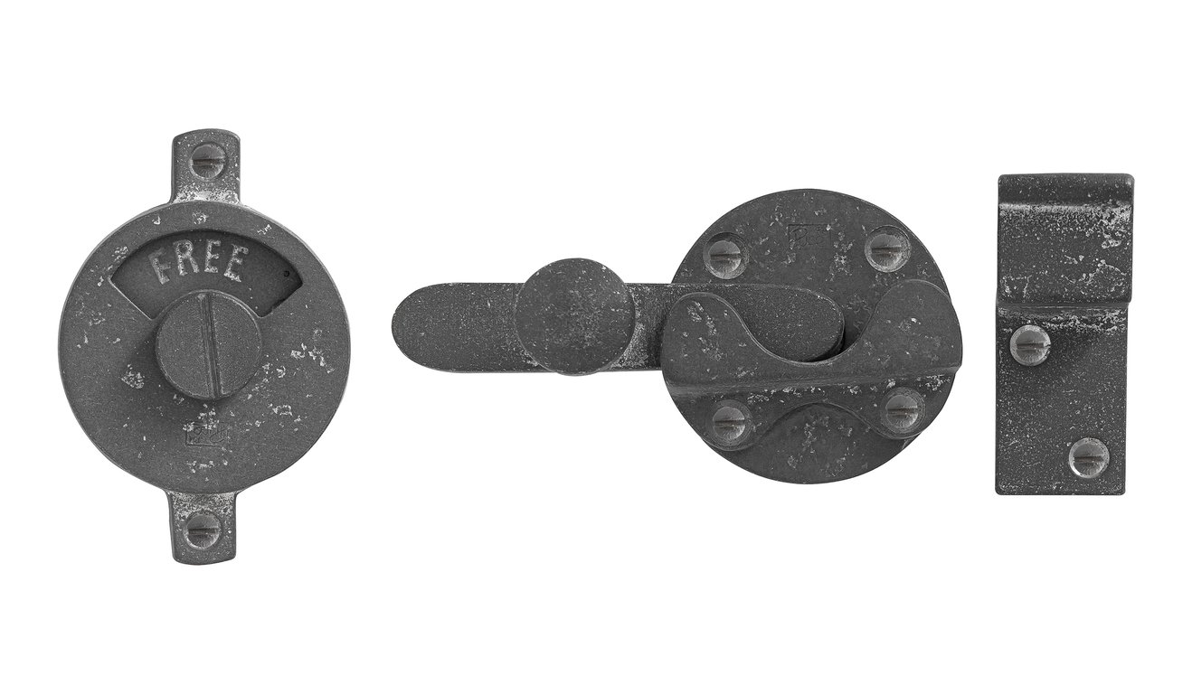 SET TOILET WC-RETRO + HOOK  RAW METAL (RM)   "D/E"