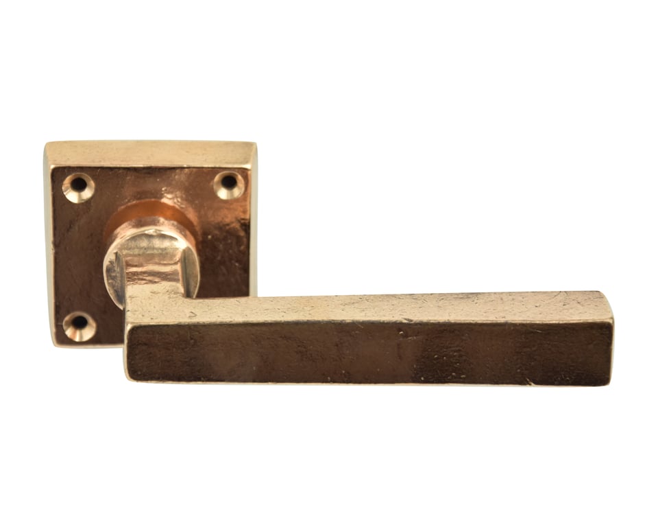 PAIR DOOR LEVER M12 R12-DIN-38mm NATURAL BRONZE (NB)