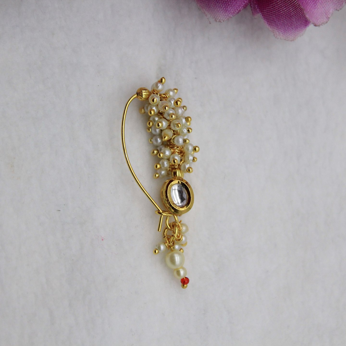 Anyka Kundan Pierced Nose pin -4247-6