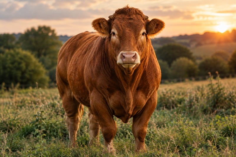 Rohes mageres Limousin-Rumpsteak mit dünnem Fettrand