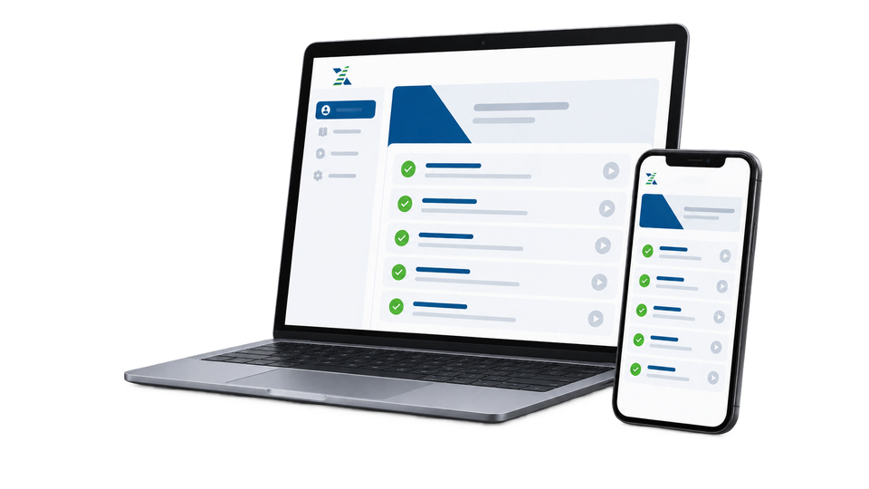 Laptop und Smartphone mit dem Mitgliederbereich