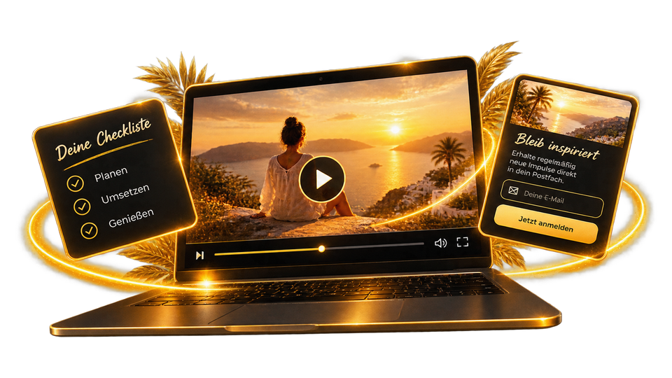 Videoplayer mit Checkliste und Anmeldekarte