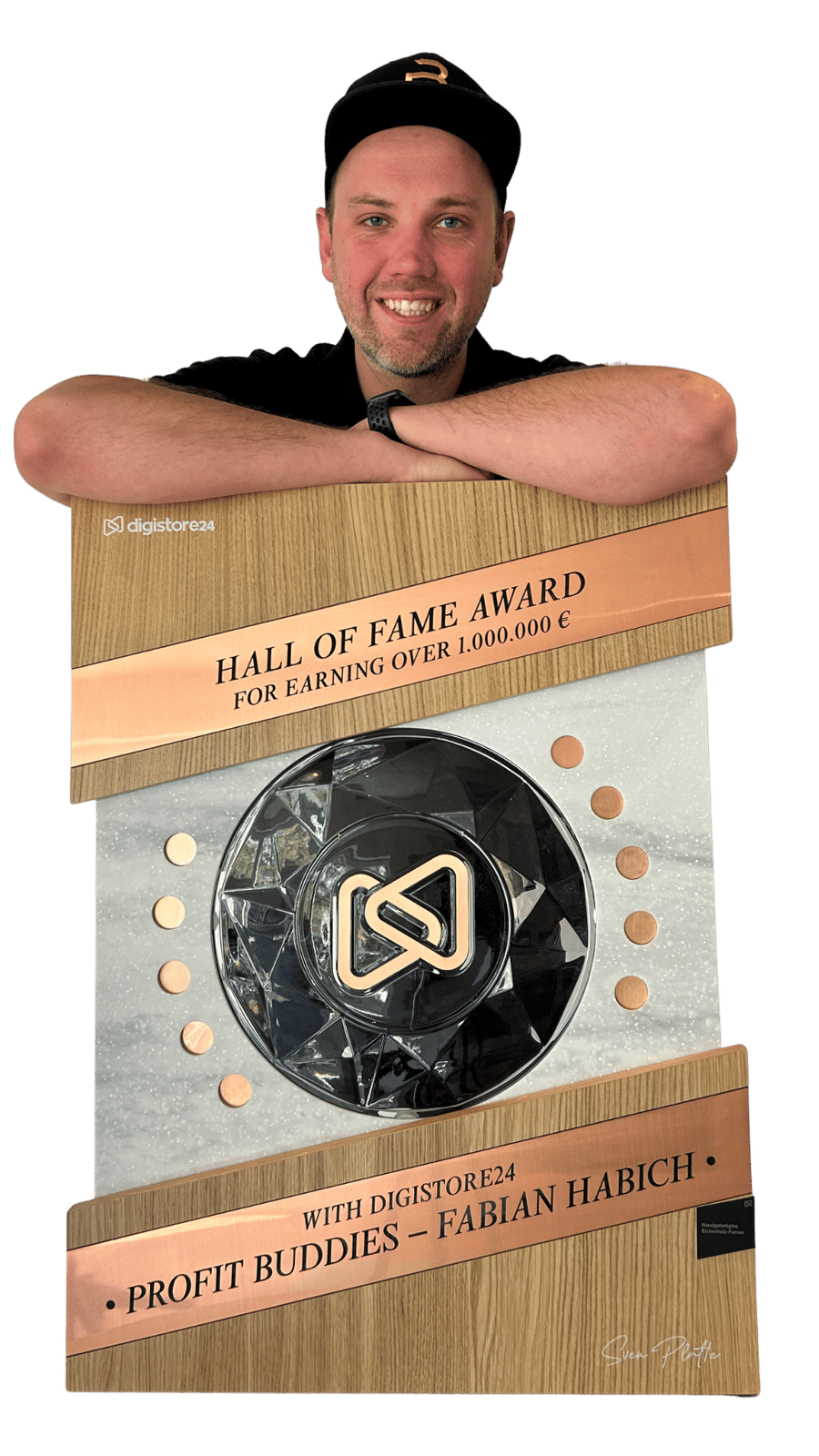 Fabian mit dem Digistore24 Hall-of-Fame-Award für über 1.000.000€ erwirtschafteten Umsatz