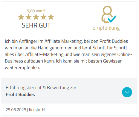 Kundenbewertung 1 von 11 bei ProvenExpert, 5 von 5 Sternen