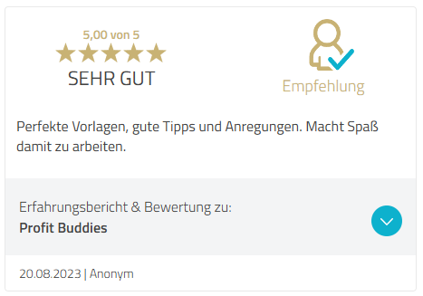 Kundenbewertung 3 von 11 bei ProvenExpert, 5 von 5 Sternen