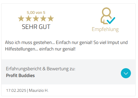 Kundenbewertung 5 von 11 bei ProvenExpert, 5 von 5 Sternen