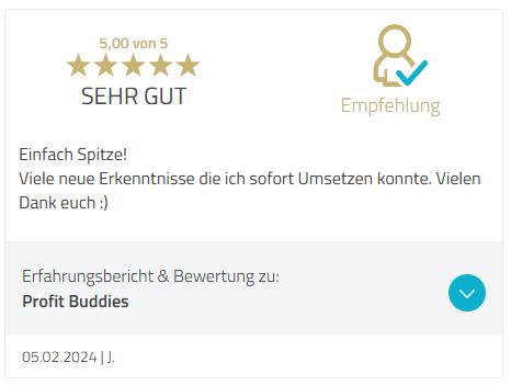 Kundenbewertung 9 von 11 bei ProvenExpert, 5 von 5 Sternen