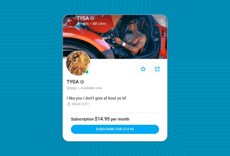 Tyga's OnlyFans account (Tyga deleted his OnlyFans account to start his own platform)