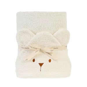 Little Crevette Babybadetuch mit Kapuze Teddybär, Frottee, Ècru