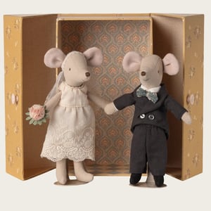 Maileg Hochzeitsmäuse Paar in Box, Mama und Papa