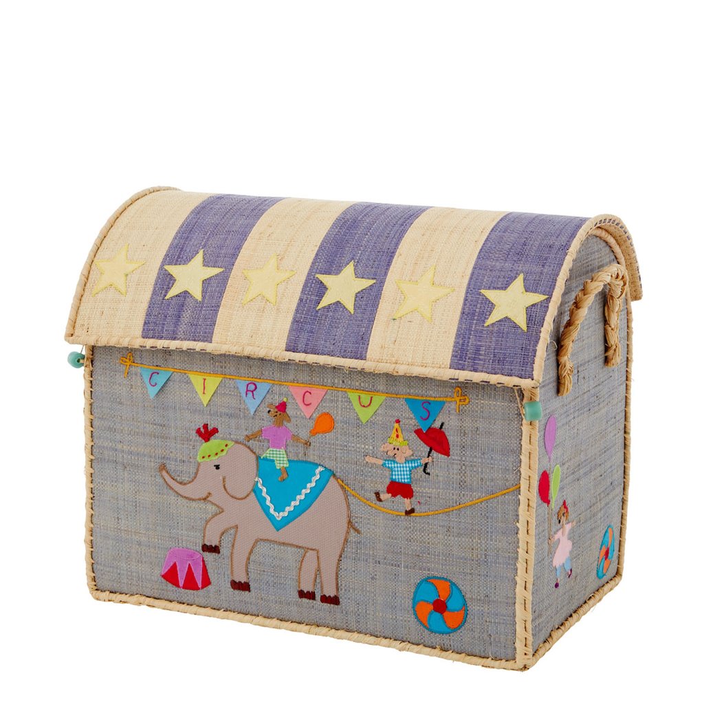 Rice Raffia Medium Aufbewahrungshaus mit Circus Theme 1